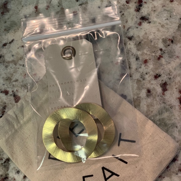 NEW Anthropologie Gold Stud Circle Earrings - Picture 2 of 5